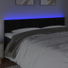 Zagłówek do łóżka z LED, czarny, 180x5x78/88 cm, aksamit