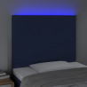 Zagłówek do łóżka z LED, niebieski, 90x5x118/128 cm, tkanina
