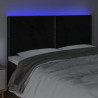 Zagłówek do łóżka z LED, czarny, 180x5x118/128 cm, aksamit