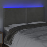 Zagłówek do łóżka z LED, jasnoszary, 160x5x118/128 cm, aksamit