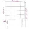 Zagłówek do łóżka z LED, czarny, 80x5x118/128 cm, aksamit