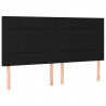 Zagłówek do łóżka z LED, czarny, 180x5x118/128 cm, tkanina