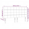Zagłówek do łóżka z LED, czarny, 180x5x118/128 cm, tkanina