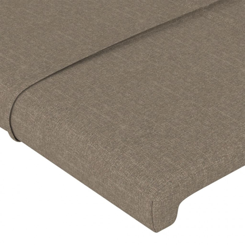 Zagłówek do łóżka z LED, taupe, 180x5x118/128 cm, tkanina