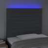 Zagłówek do łóżka z LED, ciemnoszary, 90x5x118/128 cm, tkanina