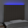 Zagłówek do łóżka z LED, taupe, 90x5x118/128 cm, tkanina