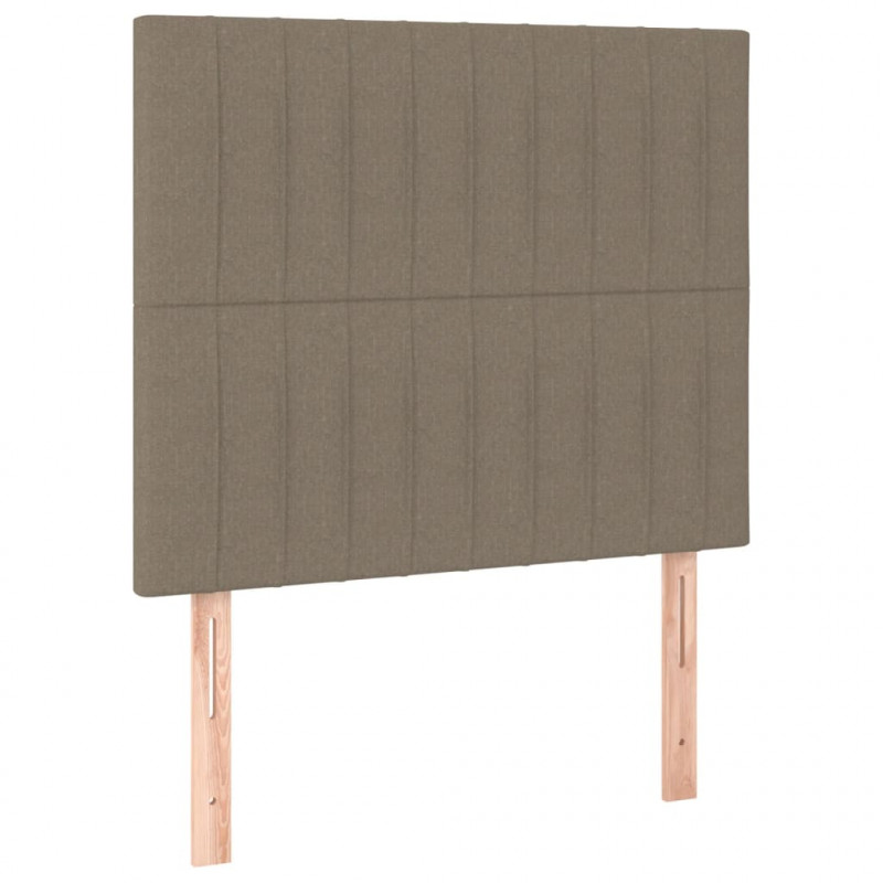 Zagłówek do łóżka z LED, taupe, 90x5x118/128 cm, tkanina