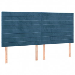 Zagłówek do łóżka z LED, ciemnoniebieski, 200x5x118/128 cm