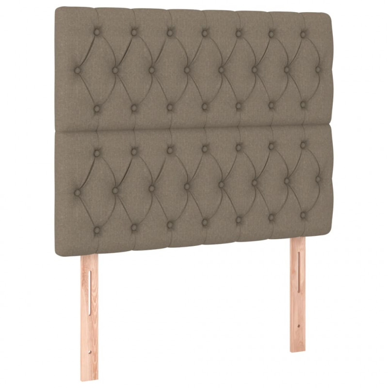 Zagłówek do łóżka z LED, taupe, 90x7x118/128 cm, tkanina