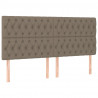 Zagłówek do łóżka z LED, taupe, 200x7x118/128 cm, tkanina
