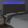 Zagłówek do łóżka z LED, taupe, 180x7x118/128 cm, tkanina