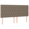 Zagłówek do łóżka z LED, taupe, 180x7x118/128 cm, tkanina