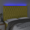 Zagłówek do łóżka z LED, zielony, 144x7x118/128 cm, tkanina