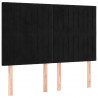 Zagłówek do łóżka z LED, czarny, 144x5x118/128 cm, aksamit
