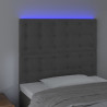 Zagłówek do łóżka z LED, ciemnoszary, 80x5x118/128 cm, aksamit