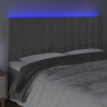 Zagłówek do łóżka z LED, jasnoszary, 200x5x118/128 cm, aksamit