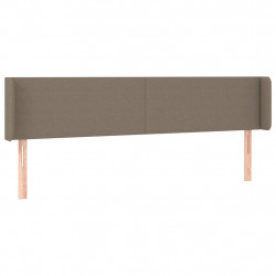 Zagłówek do łóżka z LED, taupe, 163x16x78/88 cm, tkanina
