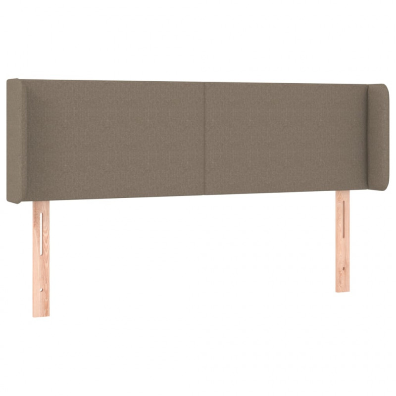 Zagłówek do łóżka z LED, taupe, 147x16x78/88 cm, tkanina