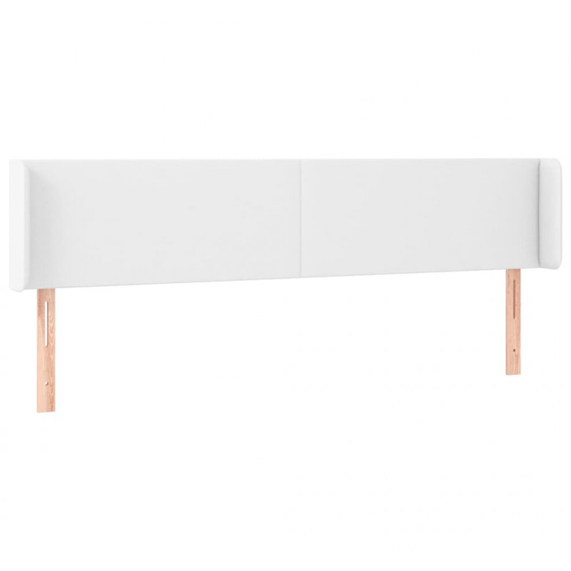 Zagłówek do łóżka z LED, biały, 183x16x78/88 cm, sztuczna skóra