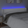 Zagłówek do łóżka z LED, biały, 183x16x78/88 cm, sztuczna skóra