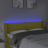Zagłówek do łóżka z LED, zielony, 147x16x78/88 cm, tkanina