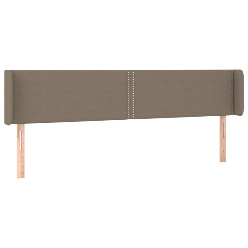 Zagłówek do łóżka z LED, taupe, 203x16x78/88 cm, tkanina