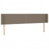 Zagłówek do łóżka z LED, taupe, 203x16x78/88 cm, tkanina