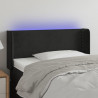 Zagłówek do łóżka z LED, czarny, 93x16x78/88 cm, aksamit