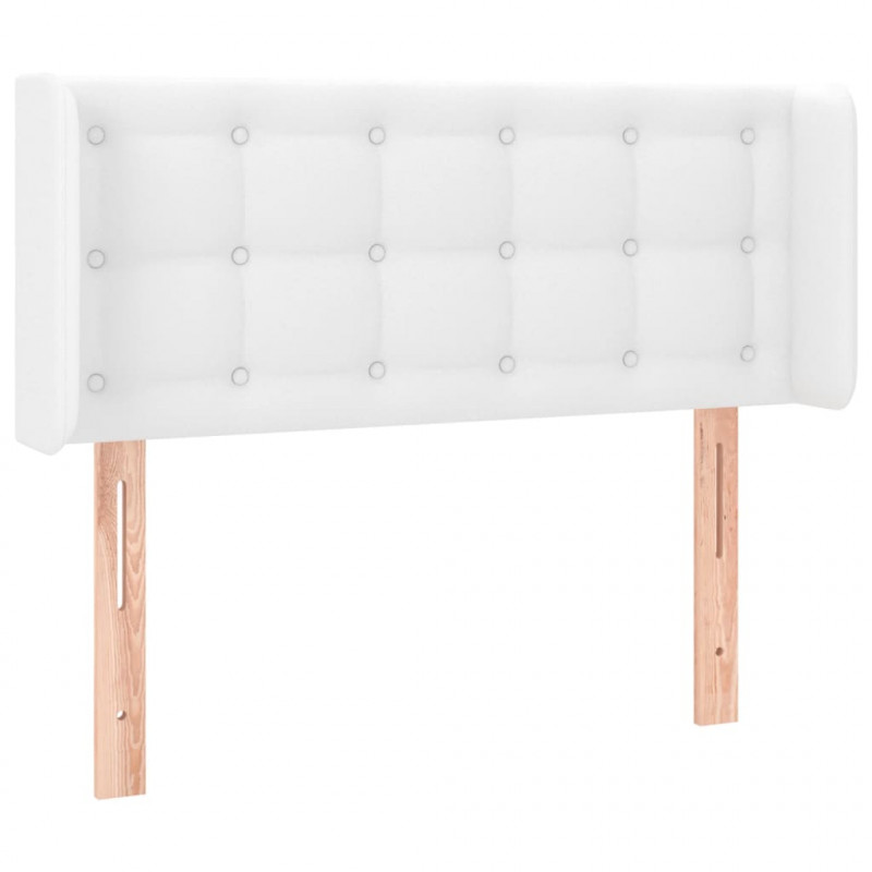 Zagłówek do łóżka z LED, biały, 83x16x78/88 cm, sztuczna skóra