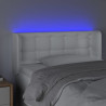 Zagłówek do łóżka z LED, biały, 83x16x78/88 cm, sztuczna skóra