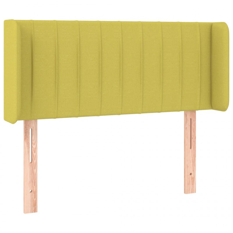 Zagłówek do łóżka z LED, zielony, 103x16x78/88 cm, tkanina