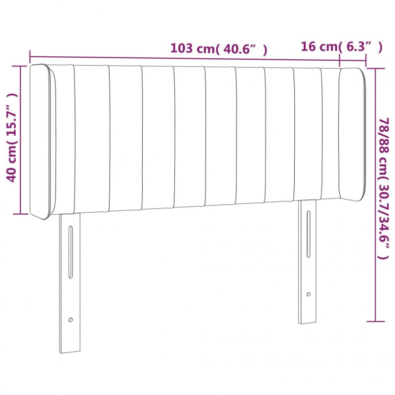 Zagłówek do łóżka z LED, zielony, 103x16x78/88 cm, tkanina