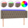 Zagłówek do łóżka z LED, taupe, 147x16x78/88 cm, tkanina