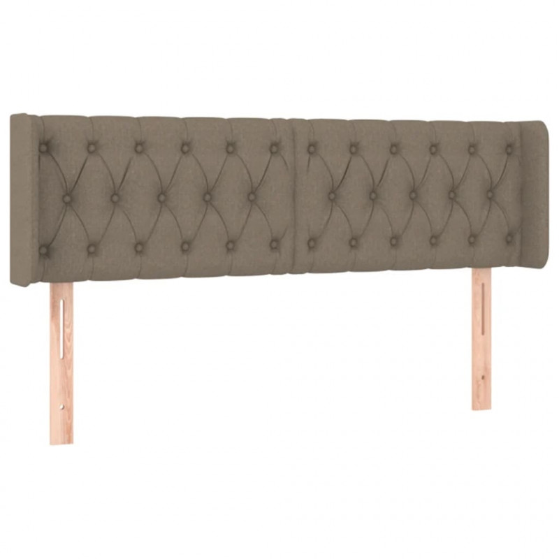 Zagłówek do łóżka z LED, taupe, 147x16x78/88 cm, tkanina