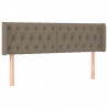 Zagłówek do łóżka z LED, taupe, 147x16x78/88 cm, tkanina