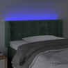 Zagłówek do łóżka z LED, ciemnozielony, 93x16x78/88 cm, aksamit