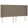 Zagłówek do łóżka z LED, taupe, 203x16x118/128 cm, tkanina