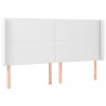 Zagłówek do łóżka z LED, biały, 183x16x118/128cm sztuczna skóra