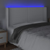 Zagłówek do łóżka z LED, biały, 183x16x118/128cm sztuczna skóra
