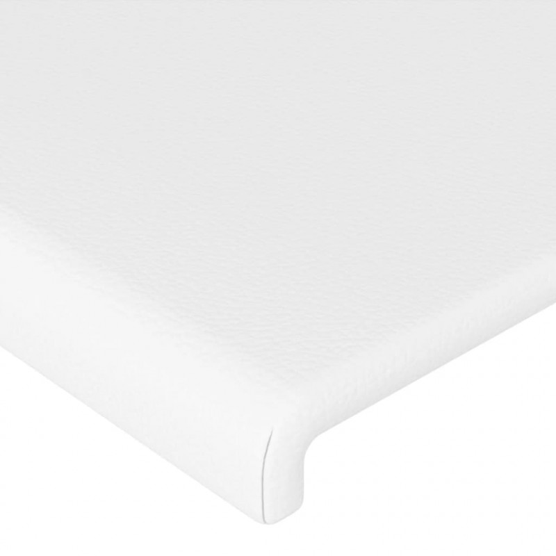 Zagłówek do łóżka z LED, biały, 183x16x118/128cm sztuczna skóra