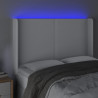 Zagłówek do łóżka z LED, biały, 147x16x118/128cm sztuczna skóra
