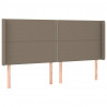 Zagłówek do łóżka z LED, taupe, 203x16x118/128 cm, tkanina
