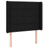 Zagłówek do łóżka z LED, czarny, 103x16x118/128 cm, tkanina