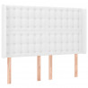 Zagłówek do łóżka z LED, biały, 147x16x118/128cm sztuczna skóra