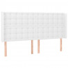 Zagłówek do łóżka z LED, biały, 183x16x118/128cm sztuczna skóra