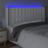 Zagłówek do łóżka z LED, biały, 183x16x118/128cm sztuczna skóra