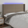 Zagłówek do łóżka z LED, taupe, 163x16x118/128 cm, tkanina