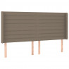 Zagłówek do łóżka z LED, taupe, 163x16x118/128 cm, tkanina