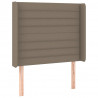 Zagłówek do łóżka z LED, taupe, 83x16x118/128 cm, tkanina
