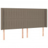 Zagłówek do łóżka z LED, taupe, 183x16x118/128 cm, tkanina